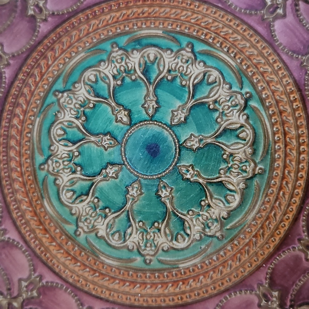 Ornate Purple and Gold Decorative Plates - Picture 4 of 5